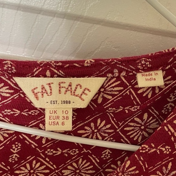 Fat Face Red Sheath Midi Dress Crew Neck - Picture 3 of 8